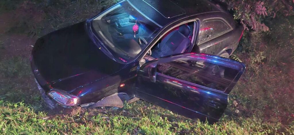 Acidente entre Sertão e Coxilha ocorreu na ERS-135 após veículo colidir com animal silvestre e sair da pista.