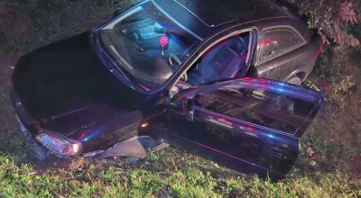 Acidente entre Sertão e Coxilha ocorreu na ERS-135 após veículo colidir com animal silvestre e sair da pista.