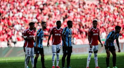 Treino do Grêmio e do Internacional antes do GreNal 450, válido pela final do Campeonato Gaúcho 2026, em Porto Alegre.