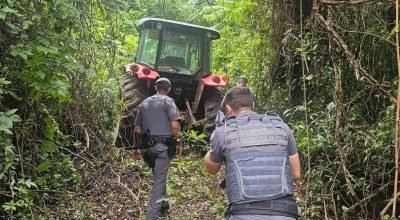Trator Massey Ferguson roubado em fazenda de Pirassununga é recuperado pela Polícia Militar na zona rural de Itirapina em menos de 24 horas.