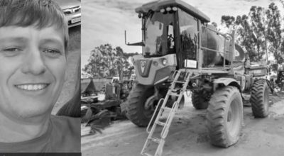 Acidente em propriedade rural de Araruna, no Paraná, termina com agricultor morto após ser prensado por máquinas agrícolas.