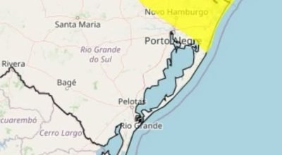 Nuvens carregadas indicam possibilidade de chuva forte em Erechim durante o período de alerta do INMET.