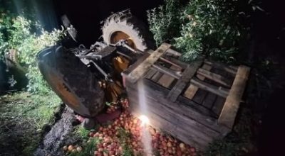 Acidente com trator no interior de São Joaquim mobilizou equipes do Corpo de Bombeiros na Serra Catarinense.