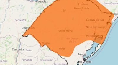 Tempestade com ventos fortes e risco de granizo coloca Erechim e região do Alto Uruguai em alerta, conforme a previsao do tempo do INMET.