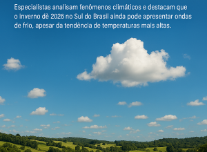 Frente fria e massas de ar polar podem influenciar o inverno de 2026 no Sul do Brasil, segundo previsões meteorológicas iniciais.