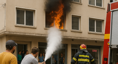 Princípio de incêndio em apartamento no centro de Estação-RS mobiliza moradores e Corpo de Bombeiros.