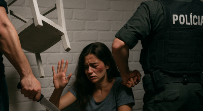 Homem é preso após agredir companheira com cadeira e ameaçá-la com faca em Passo Fundo. Caso de violência doméstica mobilizou a Brigada Militar.